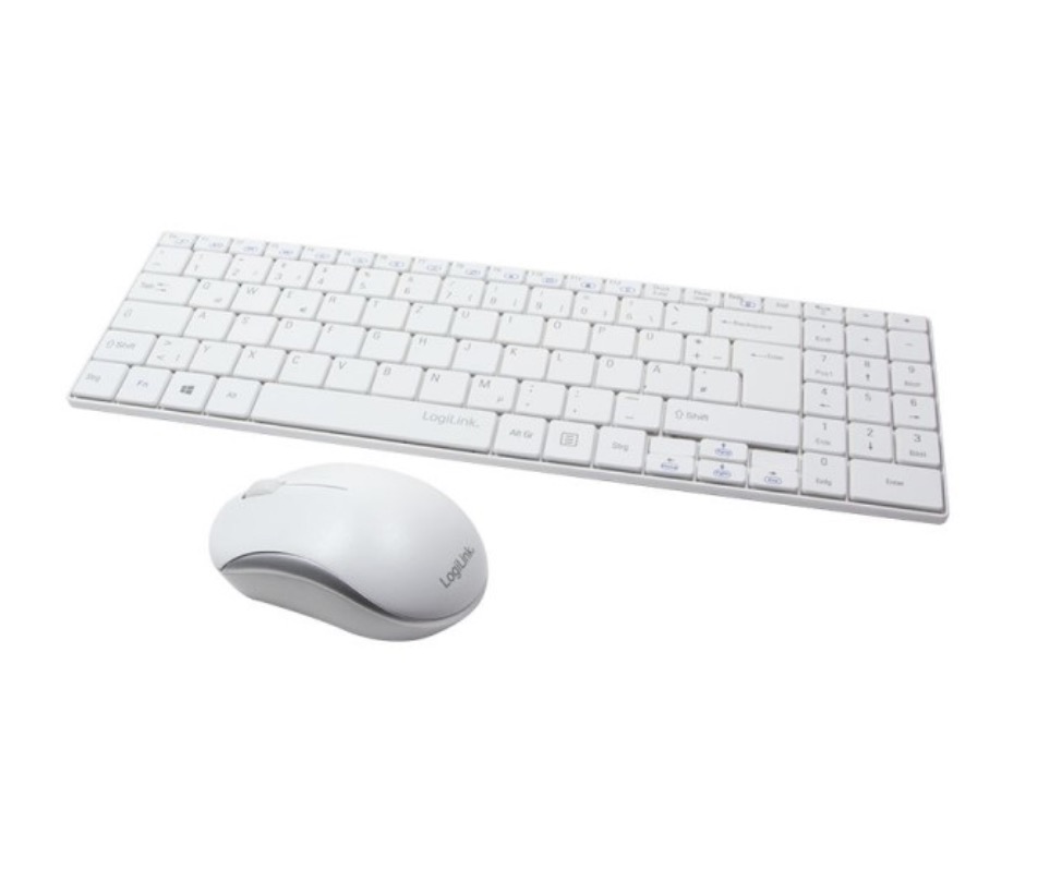 LogiLink Slim ID0109,  white, wireless Keyboard/Mouse