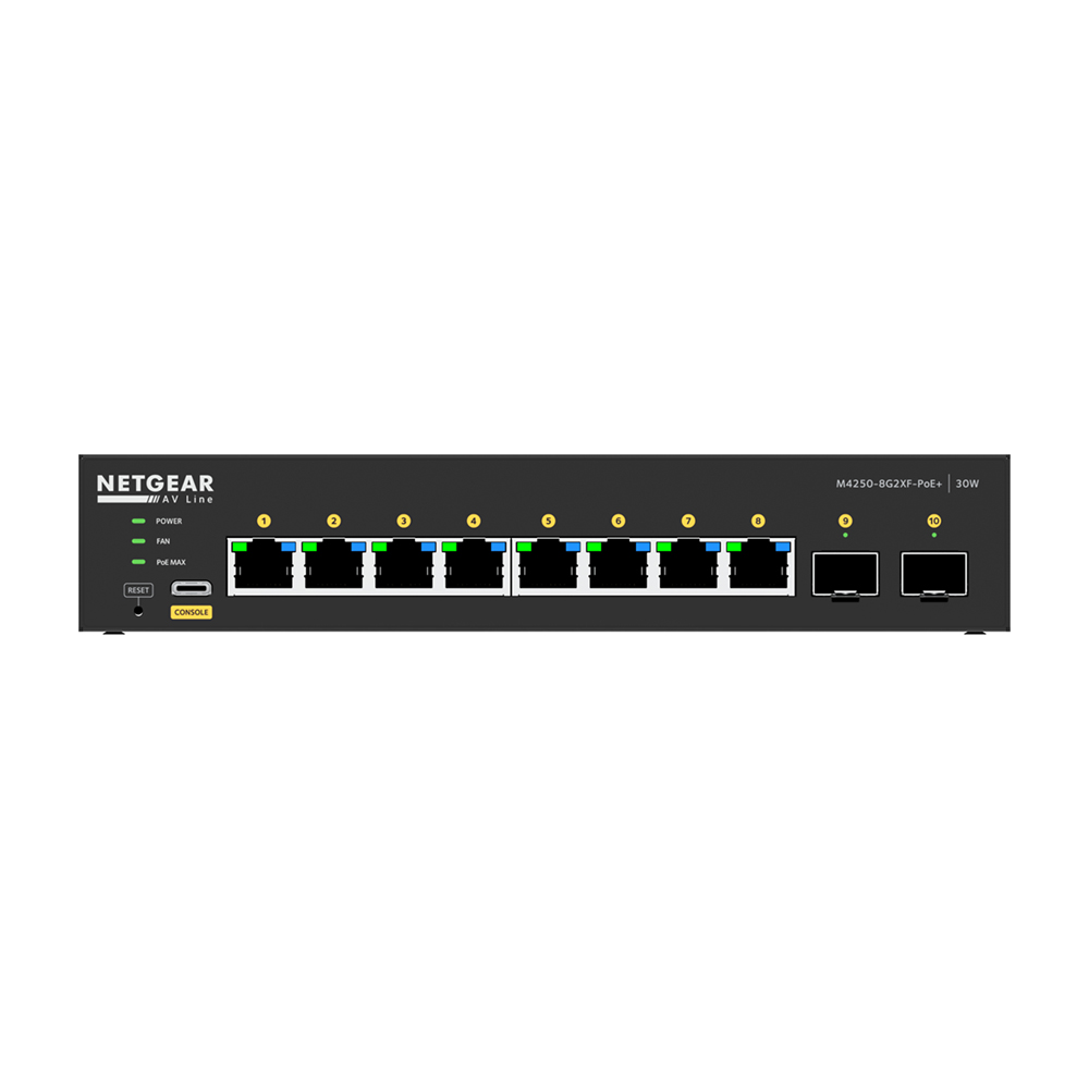 Netgear M4250-8G2XF-PoE+ 8 Port + 2x SFP+